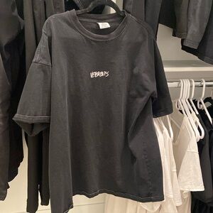 Boxy Oversized Vetements Large Black Graphic Tee Men’s L Distressed Look